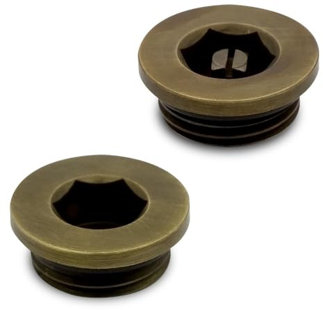 Bleed Valve & Blanking Plug Set For Radiators & Towel Rails - Antique Brass