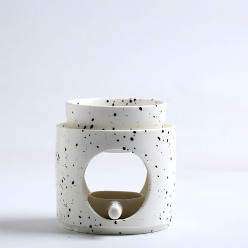 Warmself Lampada aromatica porta lumini in ceramica lampada profumata in ceramica a pois neri