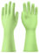 AUAUY Wiederverwendbare Haushaltshandschuhe, Hautsympathische Handschuhe mit Baumwollfutter, Wasserdicht Gummihandschuhe für Küchenarbeit, Haushaltsreinigung und Geschirrspülung (Grün-M)