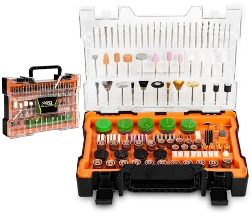 Caossuixin Set di accessori multifunzione per utensili rotanti, 500 pezzi, set di accessori per utensili rotanti per il taglio