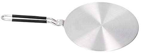 Keenso Placa Adaptadora de Inducción de Acero Inoxidable con Cajón Térmico, Fuerte y Duradera, Adecuada para Estufa de Gas y Platos Electrocólicos (22 cm)