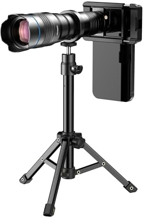APEXEL 36x Telephoto Lens for iPhone & Android, Long Range Cell Phone Camera Lens Kit with Sturdy Tripod, Monocular for Concert Bird Watching, Fits iPhone 17/16/15/14/Pro, Samsung Galaxy S Series