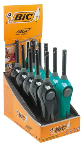 BIC Megalighter, 10 accendini multiuso blu e neri