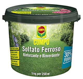 COMPO Solfato Ferroso, Concime a base di Ferro, Azione rinforzante e rinverdente, Consentito in agricoltura biologica, 5 kg