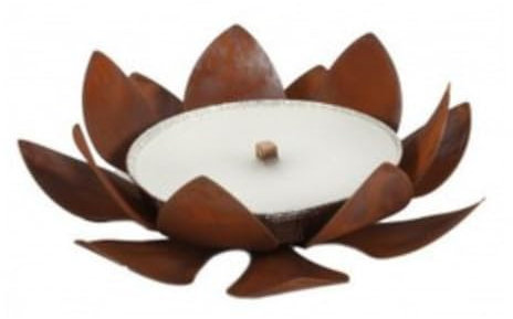 HaSt Flower Bol à Flamme décoratif en métal Noir Antique Ø 28 cm avec Flamme