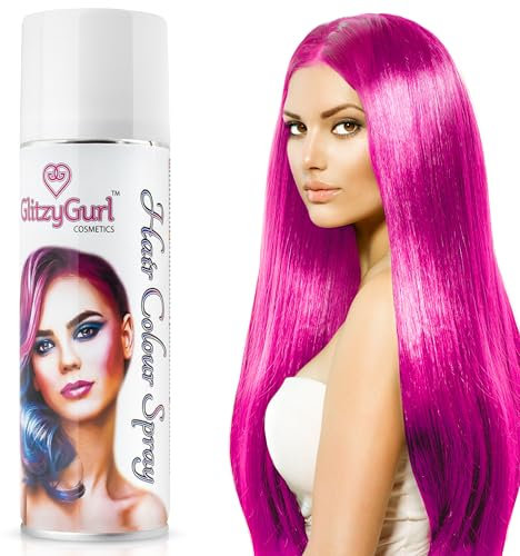 Hair Colour Spray 125ml Temporary Hair Kids Adults Halloween Temporary Dye Made in UK (Fluo Pink)