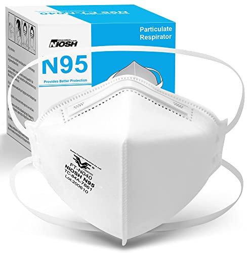 Funight N95 Mask 20 Pack NIOSH Certified Respiratory Particulate Filtering Face Mask Personal Protective Use Comfortable Protection Box of 20 Face Masks