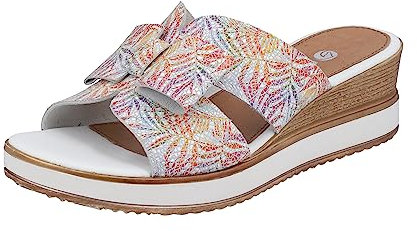 Remonte Damen D6456 Slipper, Weiss-Multi / 90, 41 EU