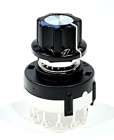 Rotary switch and control knob. Ideal for Model railway Ect 2,3,4,5,6,7,8,9,10,11or12 way, 12v -240v
