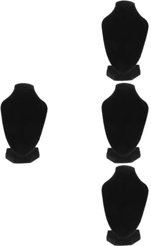 AOKWAWALIY 4pezzi Espositore Per Collane Nero Supporto Per Gioielli Bust Display Elegante E Stabile Per Organizzare E Esibire Collane Per Negozi E Uso Domestico