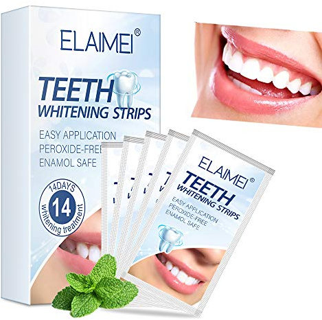 Strisce Sbiancanti Denti Sbiancante Denti Professionale - 14 Strisce strisce sbiancanti Ideali per lo Sbiancamento dei Denti, teeth whitening strips per sbiancamento denti Sicuro per Smalto