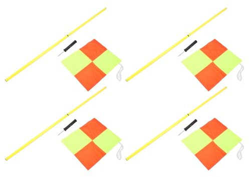 Fußball-Eckfahnen, Fußball-Flaggen, Sport, Fußball-Eckfahnen-Set, 4 Stück, 2 Abschnitte, 1,5 M, Kunststoff-Eckfahnen-Set mit 4 Stück Quadratischen Flaggen für Fußballtraining Im