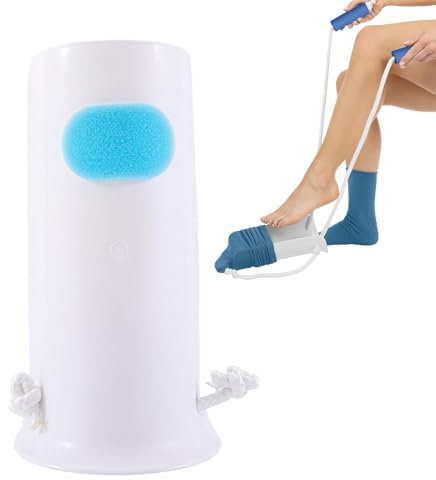 Strumpfanziehhilfe, Verbesserte U-förmige Anziehhilfe für Socken und Strümpfe, Sockenanziehhilfe Nach Hüftoperation, Sockenanzieher für Senioren, Schwangere, Immobile Menschen(1 Stück weiß)