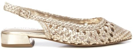 Carmela 162183 perforerad läder ballerina dam, Guld, 39 EU