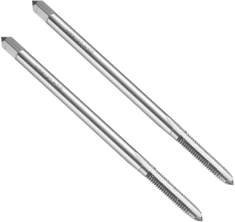 QUARKZMAN 2 stycken raka spår gängborrar, M6 x 1 H2 120 mm extra långa metrisk skruvmaskiner gängskärverktyg, höghastighetsstål 6542 (HSS 6542)