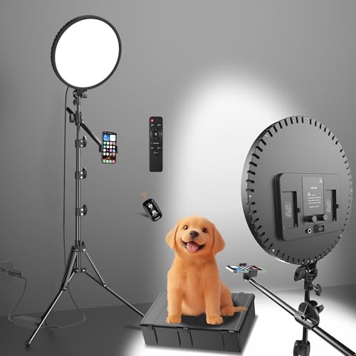 Grande luce da barbiere con supporto da 182 cm, 55 W 6500 K, anello luminoso per selfie a schermo intero con treppiede 360 supporto per telefono, telecomando, scatola nera, (nero-011,13)