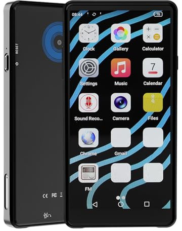 Fockety MP3-spelare för Barn, 4,99 Tum 16 MP Kamera Föräldrakontroll HD-pekskärm 64 GB Bluetooth WiFi MP4-musikspelare för Android 12 Barn och Ljudälskare