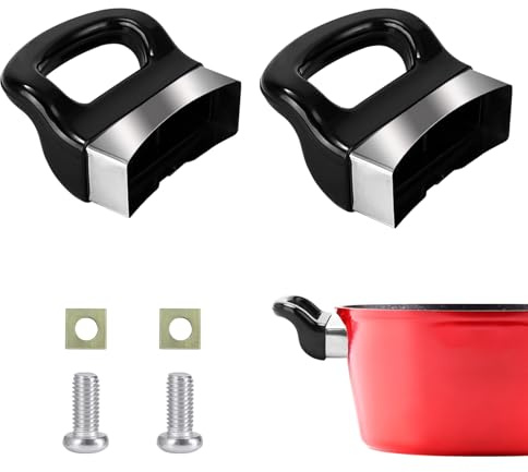 Simaixing Maniglie di ricambio universali per pentole, per lato corto, in bachelite, ricambio per pentole da cucina domestiche, accessori neri per pentole a pressione per lato corto (2 pezzi)