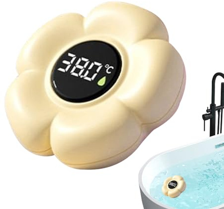 Termómetro De Baño Para Bebé Con Forma De Flor,Sin Mercurio Termómetro De Bañera,Sensor Digital De Temperatura De Agua Para Ducha Monitoreo Seguro Para Bebes Y Adultos Con Pantalla Táctil Pantalla LED