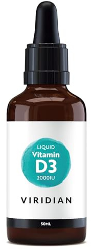 Viridian - Liquid Vitamin D3 2000IU - 50ml | Bone, Muscle & Immune Health | Plant-Based Lichen Source | Vegan D3 Drops, Orange Flavour | Vegan & Kosher | Nutritionist Formulated