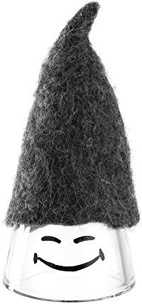 Leonardo 029394 Gnom/Wichtel mit Filzhut - Glas/Filz (grau) - Höhe 11 cm