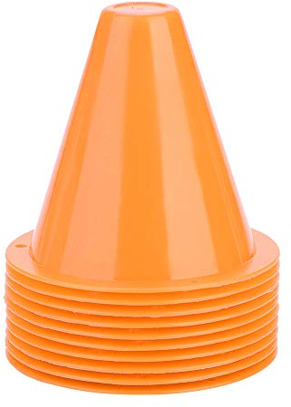 Yosoo Health Gear Training Cones Soccer, Football Cones for Training 10pcs Training Traffic Cones Football Training Holder Marker for Outdoor Activity Football Soccer Training(Orange)
