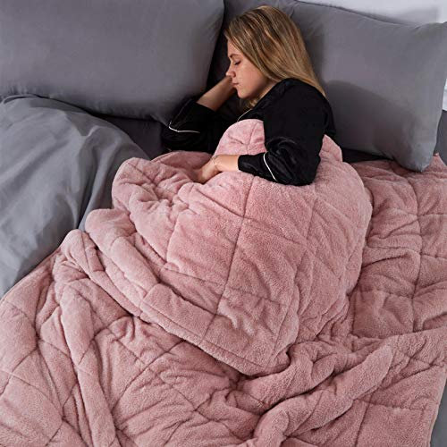 Brentfords Beschwerungsdecke, Gewichtsdecke 4 kg Teddy Rosa 125 x 150 cm Weighted Blanket Rosa (Haftungsausschluss: Nur für Kinder ab 3 Jahren geeignet)