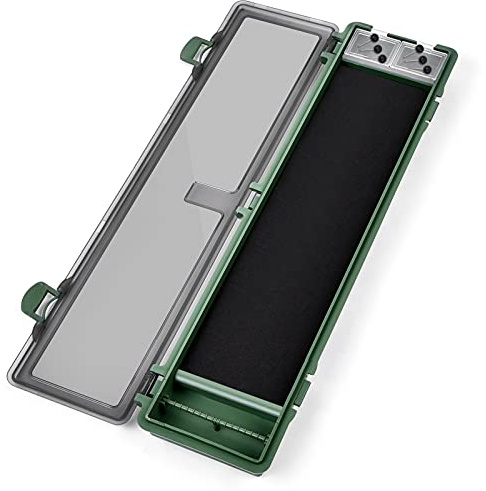 AhfuLife Carp Fishing Hook Storage Box, Carp Rig Box Stiff Hair Rig Board with 12pcs Pins, Container for Fishing Accessories (style 2)