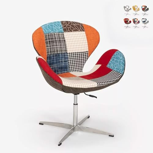 Produce Shop Sedia Poltrona Girevole Design Stile Patchwork Altezza Regolabile Stork - Patchwork 7