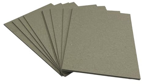 DJP A5 Greyboard Grey Backing Board 2mm 2000 Micron Extra Thick Craft Card Grey - 10 A5 Sheets