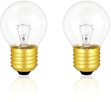 2 Stück Backofenlampe E27 Dimmbar, 2700K Warmweiße Herd-Glühbirne, 410 Lumen, 71MM * 45MM, AC 240V, Bis 300°C Hitzebeständiges, G45 Globe Klar Lampen, für Backöfen, Lava Lampe, Saunalicht