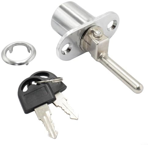 Sistema di chiusura per porta del garage, finitura cromata, con chiave, per varie applicazioni (A)