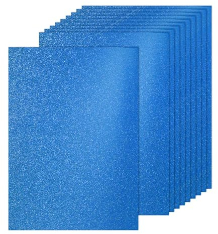 PATIKIL 60 ark Glitterpapper A4 Blå, 29,7 x 21 cm Färgglada Kartonger 250g/m² Glittrande Stort Glitterpapper Glittrande Glitterskum för Hantverk Album Utskärningar DIY Konst Fest