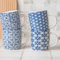 FABFINDS Blue Geometric Ceramic Mug 350ml Mediterranean Pattern Glossy Glazed Drinkware with Traditional Tile Print, Dishwasher & Microwave Safe(H 9cmx W8cm) Assorted Designs (Petal Lattice)