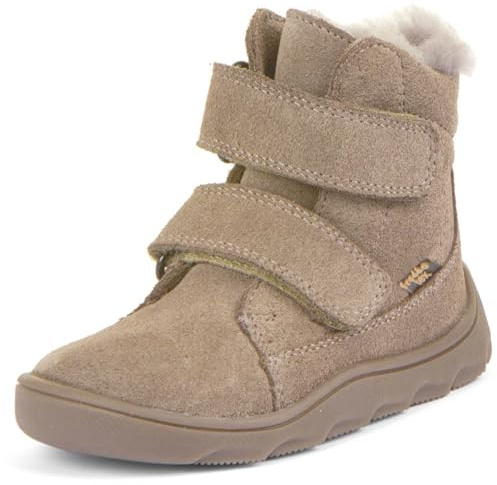 Froddo FroddoTex Zeru Boot Furry Barefoot G2110151 Kinder Barfußstiefel mit Lammfellfutter, Beige, Gr. 30