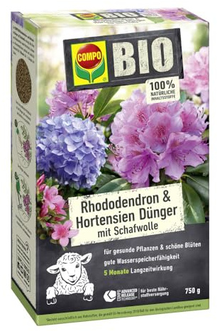 COMPO BIO Rhododendron- und Hortensien Langzeit-Dünger mit Schafwolle COMPO BIO Rhododendron- und Hortensien Langzeit-Dünger mit Schafwolle 750 g