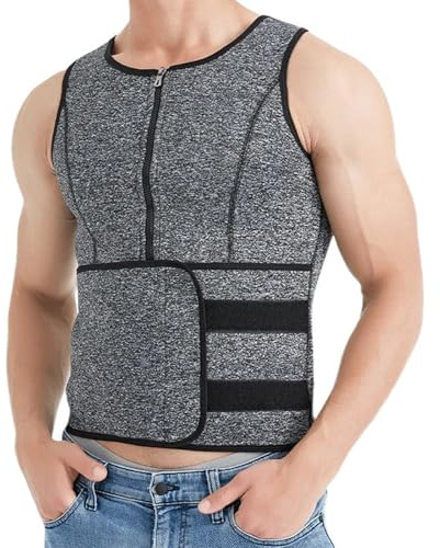 Gilet de sauna pour homme avec ceinture d'entraînement en néoprène pour sueur, chemise amincissante, corset d'entraînement physique, corset gainant pour homme