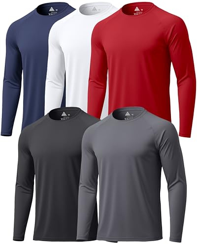 WENTTUO Fishing Shirts for Men Long Sleeve Sun Protection Hiking T-Shirts Fast Dry UV Hiking Shirts for Men Outdoor Shirt Rash Guard 2XL