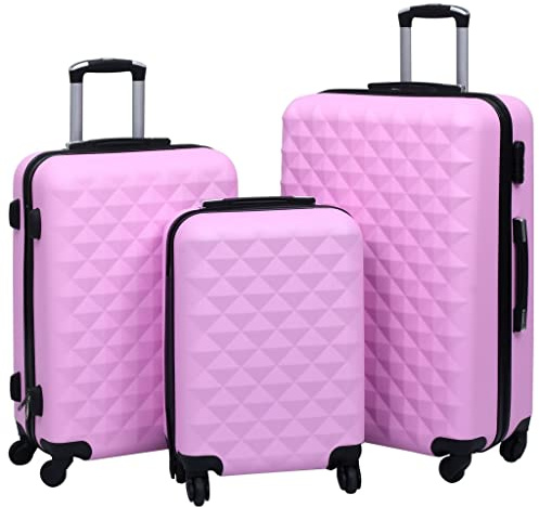 GeenYuu Carro rígido de 3 piezas, color rosa, ABS, con ruedas de 360 grados, candado TSA y mango telescópico para vuelo, negocios, vacaciones y fin de semana, ligero, resistente, resistente a los