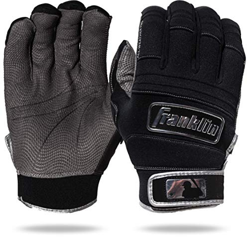 MLB Adult Cold Weather Pro Batting Glove, Pair, Large, Black/Black