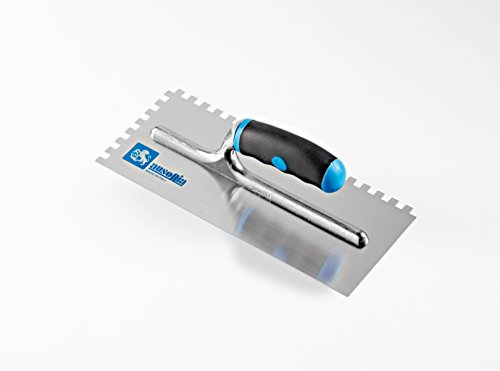 Ausonia - Frattazzo per colla manico gomma lama acciaio 28x12 dente 15x15