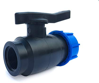 PP Kugelhahn 20mm x 1/2 PP Klemmfitting Klemm x IG Innengewinde mit Verschraubung x Klemmverschraubung für PE Rohr Klemmverbinder IG Klemm Absperrhahn Verschraubung Perfekte Dichtheit PN 16 Bar