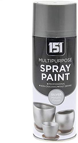 400ml Professional Quality Fantastic Finish All-Purpose Interior Exterior Household Spray Paint for Wood Metal Plastic Ceramics & More (Metallic Silver)