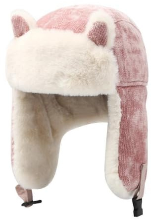 ITODA Cappello Invernale Caldo Unisex per Bambini e Ragazzi, con paraorecchie, in Pelliccia Sintetica, per Ragazzi e Ragazze, in Velluto a Coste, Antivento, per Neve, Sci, Snowboard, Ciclismo, con