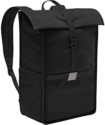 VAUDE City-Rucksack Coreway 20l in Schwarz, wasserabweisender Rucksack Damen & Herren, leichter Daypack für Städtetrips mit Laptop-Fach, Rolltop-Rucksack ideal für den urbanen Alltag
