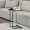 [en.casa] Tavolino Laterale da Divano (AxLxP) 55 x 40 x 40 cm Tavolino Basso a Forma di C Consolle con Piano Quadrato - Effetto Legno Scuro