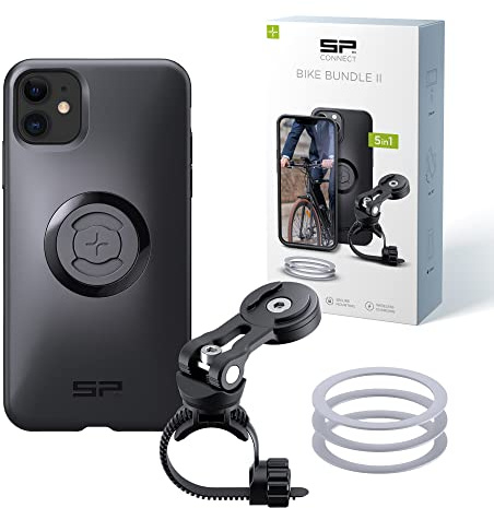 SP CONNECT Bike Bundle II | SPC+ | kompatibel med iPhone 11/XR | Mobiltelefonhållare för cykelstyre | Mountainbike vägcykel mobiltelefonhållare
