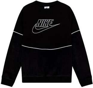 Nike FD3161-010 B NSW Amplify Crew Sweatshirt Boy's Black/Black/White/White Größe XS