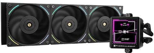THERMALRIGHT Frozen Vision 360 Black Liquid CPU Wasserkühler mit 120mm PWM Lüfter, 2,88-Zoll quadratischer IPS-LCD-Bildschirm,Computer-Wasserkühler für AMD/AM4/AM5,Intel 1700/1150/1151/1200/2011