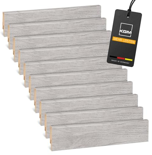 Vorteilspack KGM Sockelleiste Mega - foliert Eiche MDF Fußbodenleiste - Maße: 2400 x 16 x 58 mm - 10 Stück / 24M